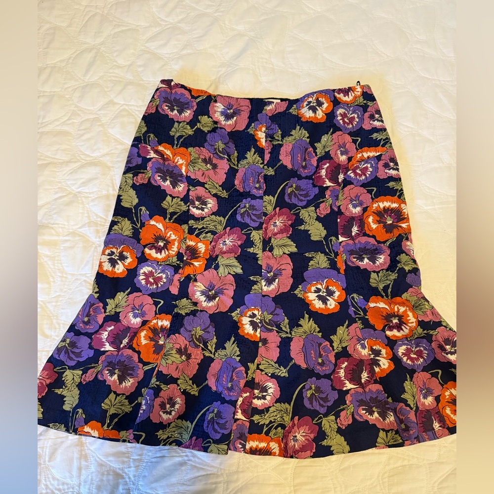 Moschino Orange and Purple Fit and Flare Knee-Length Skirt - Picture 2 of 4